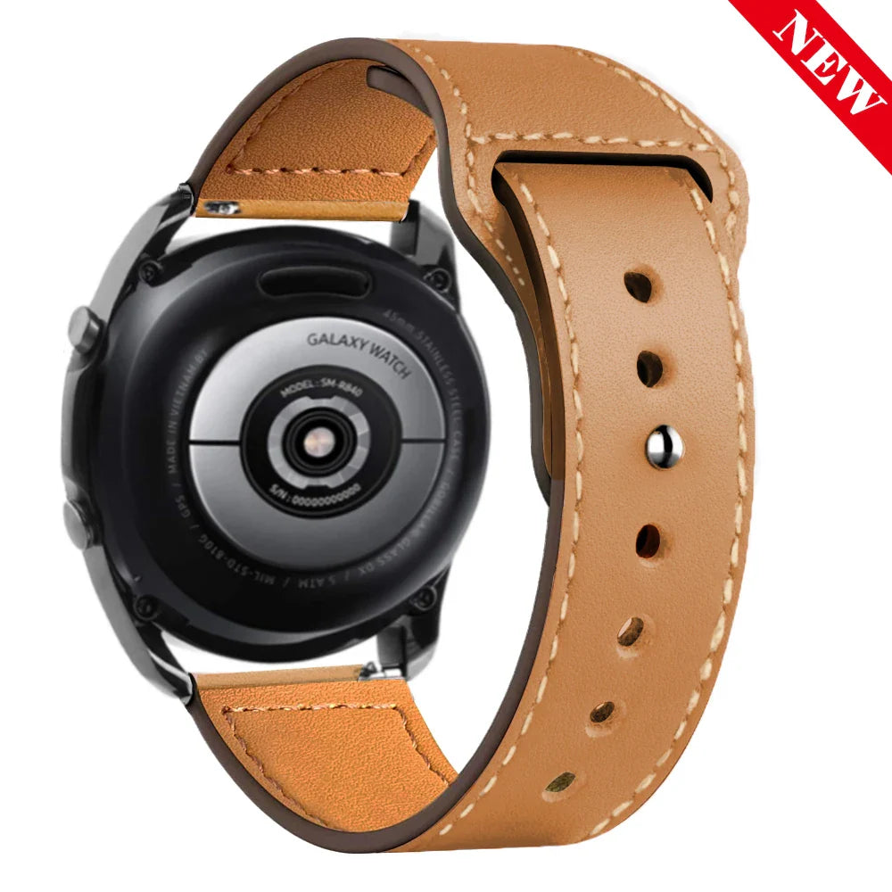 Leather Strap for Samsung Watch 6/4/5 40 44mm 43mm Pro 45mm bracelet 20/22mm Band for Galaxy Watch 4 Classic/Active 2/3 42 46mm