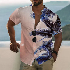 Casual Hawaiian Shirts 3d Parrot Print Men Clothing Summer Beach Short Sleeve Blouse Fashion Men's Vocation Lapel Camisa