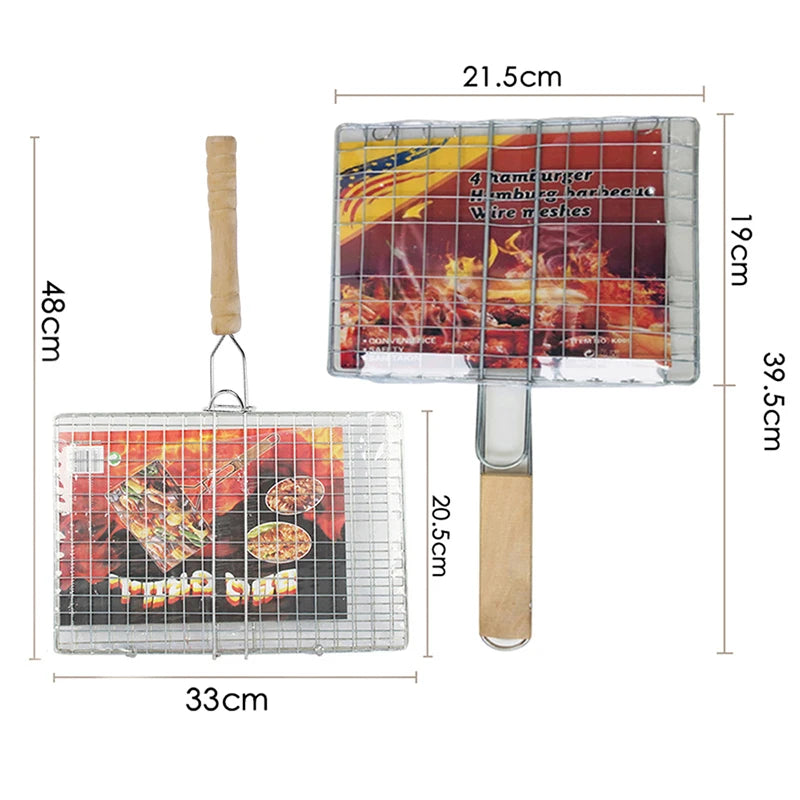 D2 Non-Stick BBQ Grilling Basket: Heat Resistant Grill Mesh Mat for Meat, Vegetables, and Steaks