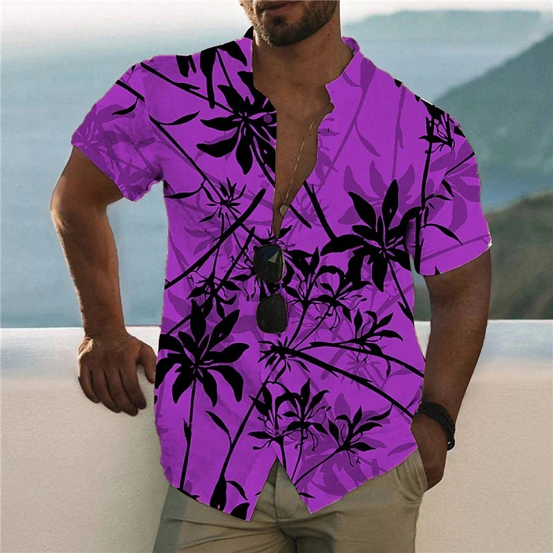 Casual Hawaiian Shirts 3d Parrot Print Men Clothing Summer Beach Short Sleeve Blouse Fashion Men's Vocation Lapel Camisa