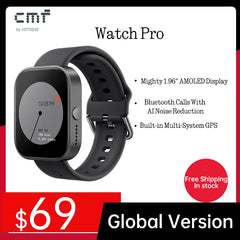 Global Version CMF by Nothing Watch Pro 1.96" AMOLED Bluetooth 5.3 BT Calls with AI Noise Reduction GPS Smartwatch CMF watch Pro