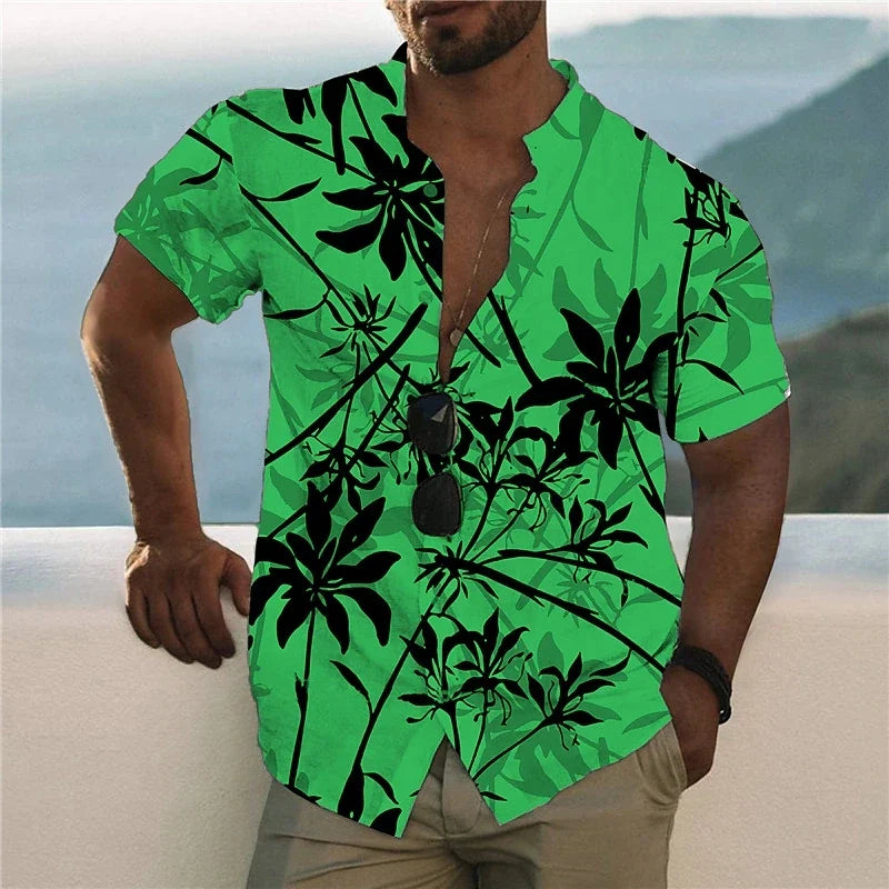 Casual Hawaiian Shirts 3d Parrot Print Men Clothing Summer Beach Short Sleeve Blouse Fashion Men's Vocation Lapel Camisa