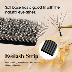 MASSCAKU Automatic Flowering W Shape Bloom 3D 4D 5D 6D 7D 8D Premade Fans Eyelashes Extensions Natural Soft Individual Lashes