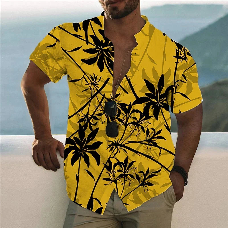 Casual Hawaiian Shirts 3d Parrot Print Men Clothing Summer Beach Short Sleeve Blouse Fashion Men's Vocation Lapel Camisa