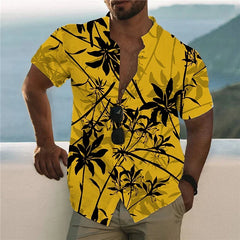 Casual Hawaiian Shirts 3d Parrot Print Men Clothing Summer Beach Short Sleeve Blouse Fashion Men's Vocation Lapel Camisa