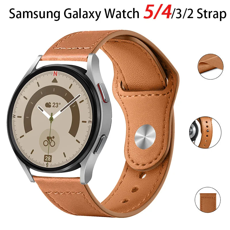 Leather Strap for Samsung Watch 6/4/5 40 44mm 43mm Pro 45mm bracelet 20/22mm Band for Galaxy Watch 4 Classic/Active 2/3 42 46mm