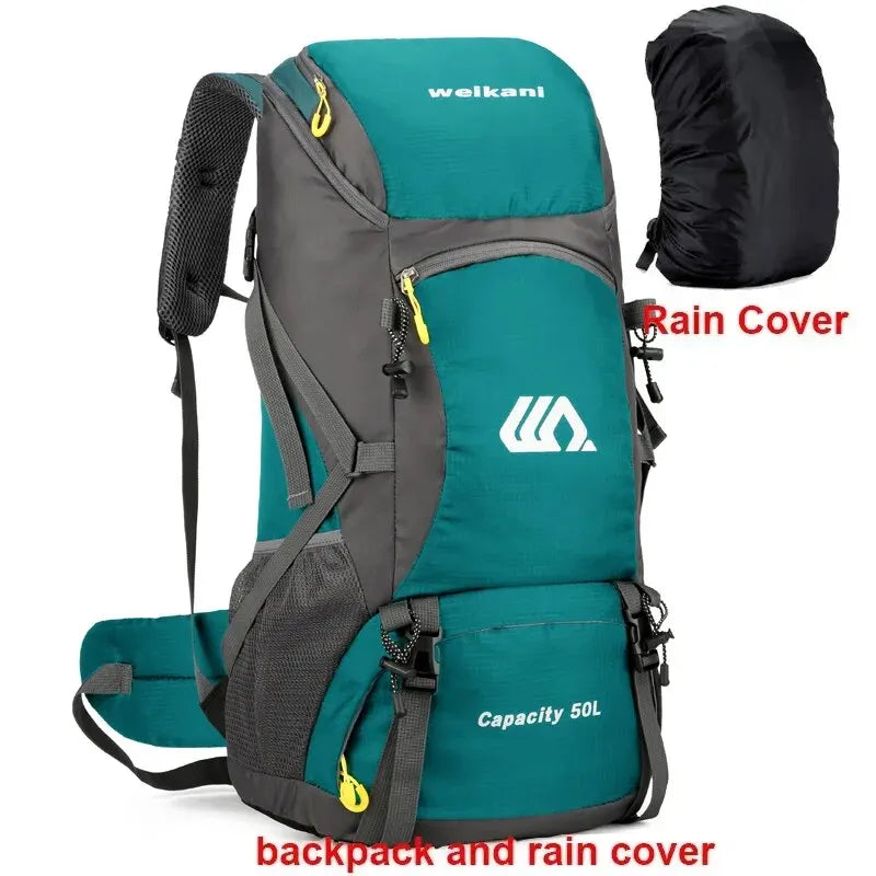 50L Travel Backpack Camping Bag For Men Large Hiking Bag Tourist Rucksack Waterproof Outdoor Sports Climbing Mountaineering Bag