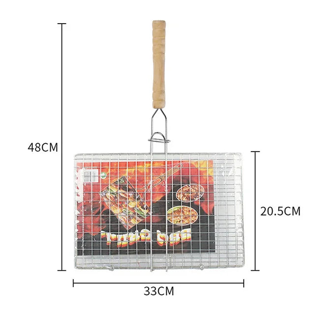 D2 Non-Stick BBQ Grilling Basket: Heat Resistant Grill Mesh Mat for Meat, Vegetables, and Steaks