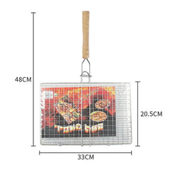 D2 Non-Stick BBQ Grilling Basket: Heat Resistant Grill Mesh Mat for Meat, Vegetables, and Steaks